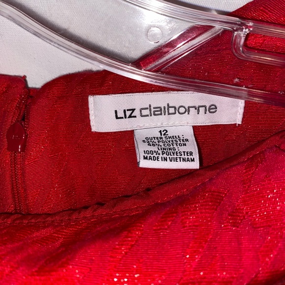 Liz Claiborne Red Shimmer Sleeveless Dress - Picture 3 of 3